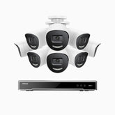 H800X - 4K 8 Kanal PoE Überwachungskamera-Set mit 8 Kameras, 1/1.8'' BSI Sensor, f/1.6 Aperture (0.003 Lux), alarmierung mit sirene und blitzlicht, 2CH 4K-Dekodierungsfunktion, personen- und fahrzeugerkennung, perimeterschutz